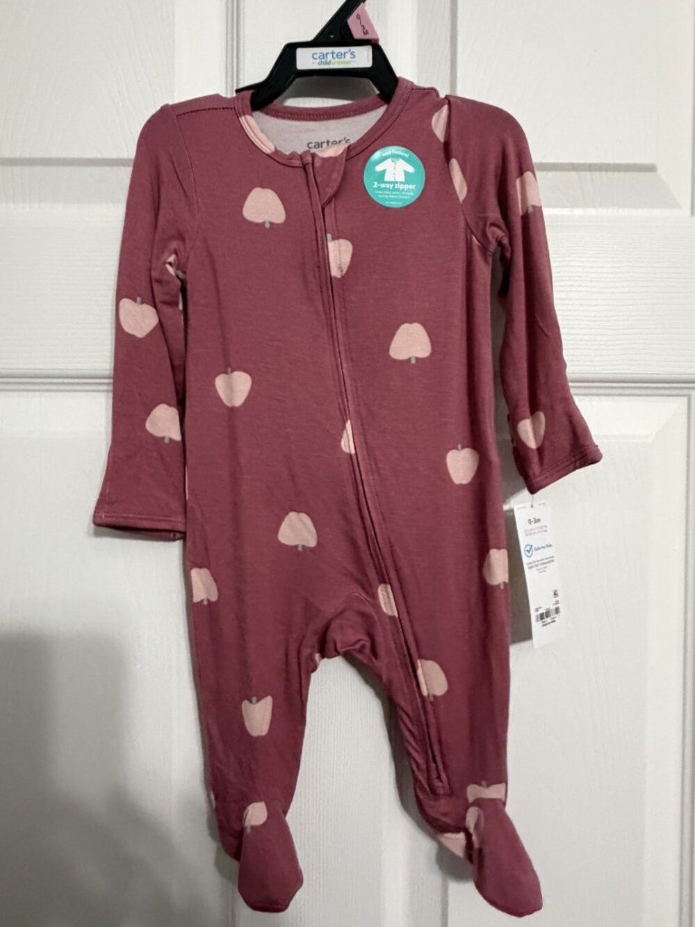 Carter's Baby Apple Print Footed Sleeper 0-3M